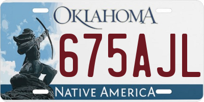 OK license plate 675AJL