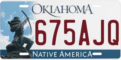 OK license plate 675AJQ