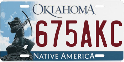 OK license plate 675AKC