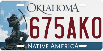 OK license plate 675AKO