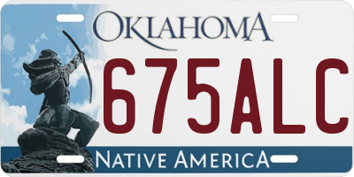 OK license plate 675ALC