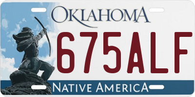 OK license plate 675ALF