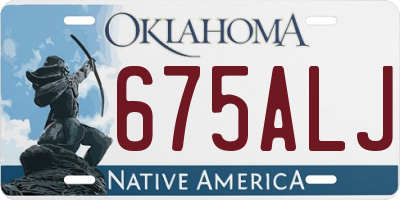 OK license plate 675ALJ