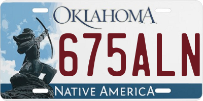 OK license plate 675ALN