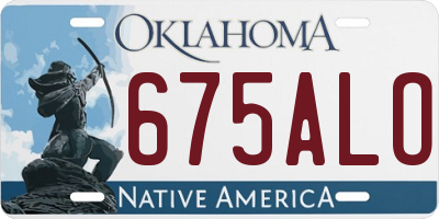 OK license plate 675ALO