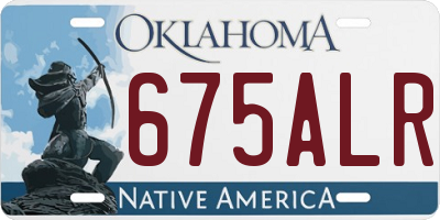 OK license plate 675ALR