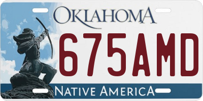 OK license plate 675AMD