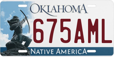 OK license plate 675AML