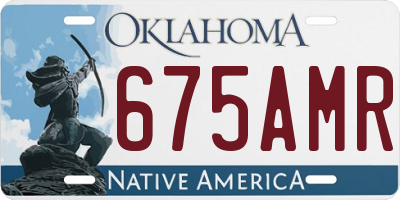 OK license plate 675AMR