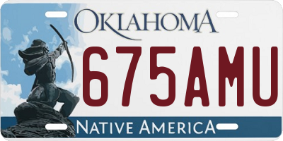 OK license plate 675AMU
