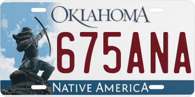 OK license plate 675ANA