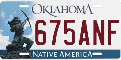 OK license plate 675ANF
