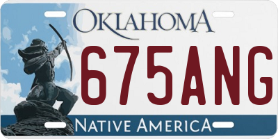 OK license plate 675ANG