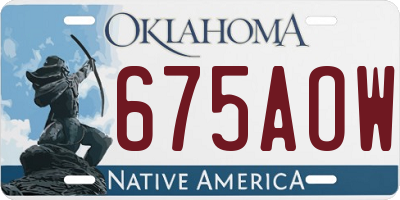 OK license plate 675AOW