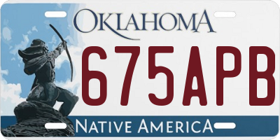 OK license plate 675APB