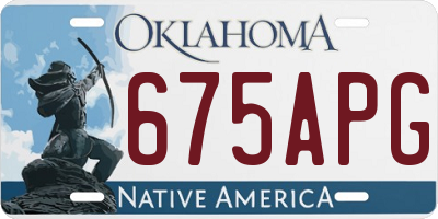 OK license plate 675APG