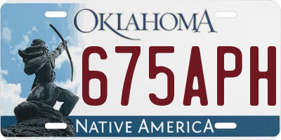 OK license plate 675APH