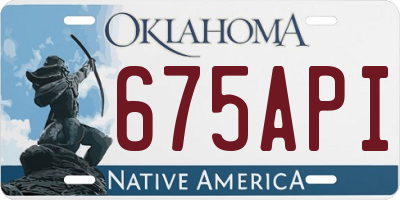 OK license plate 675API