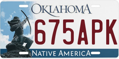 OK license plate 675APK