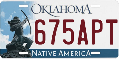 OK license plate 675APT