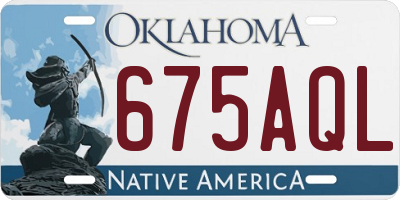 OK license plate 675AQL