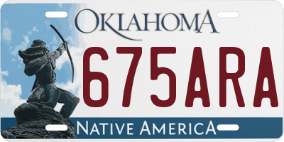 OK license plate 675ARA