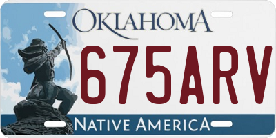 OK license plate 675ARV