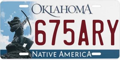 OK license plate 675ARY