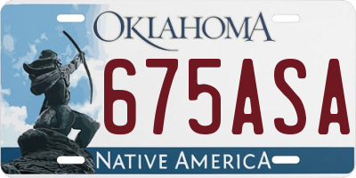 OK license plate 675ASA