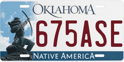 OK license plate 675ASE