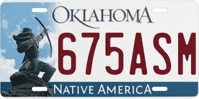 OK license plate 675ASM