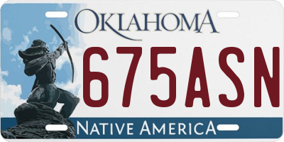 OK license plate 675ASN