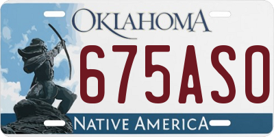 OK license plate 675ASO