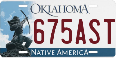 OK license plate 675AST