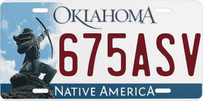 OK license plate 675ASV