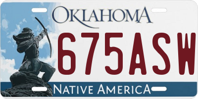 OK license plate 675ASW