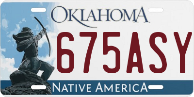 OK license plate 675ASY