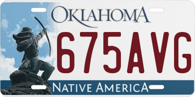 OK license plate 675AVG