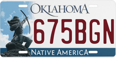 OK license plate 675BGN