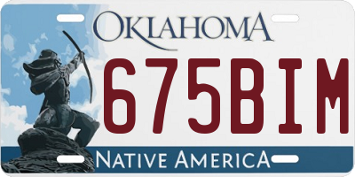 OK license plate 675BIM