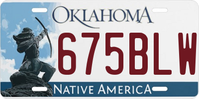 OK license plate 675BLW
