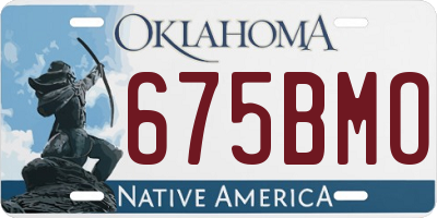 OK license plate 675BMO