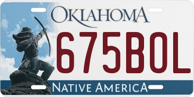 OK license plate 675BOL