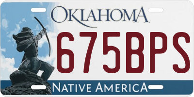 OK license plate 675BPS