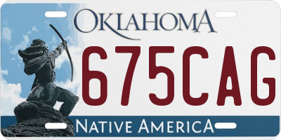 OK license plate 675CAG