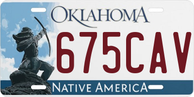 OK license plate 675CAV