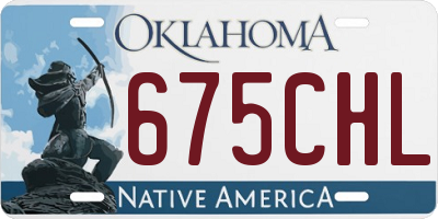 OK license plate 675CHL