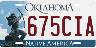 OK license plate 675CIA