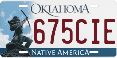 OK license plate 675CIE