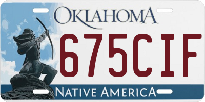 OK license plate 675CIF